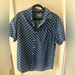 Bonobos Geo Print Collared T-Shirt Button Down (L)